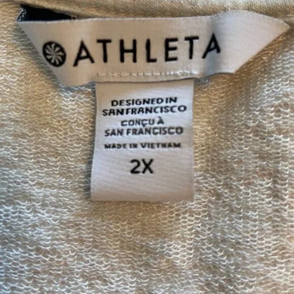 Athleta Sunrise V-Neck Sweatshirt, Size 2X - Toasted Brown Heathered - Picture 6 of 6